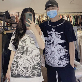 Áo thun cộc tay unisex form rộng họa tiết  Miken vòng cổ in kín 2 mặt A076 áo phông nam nữ oversize co giãn 4 chiều