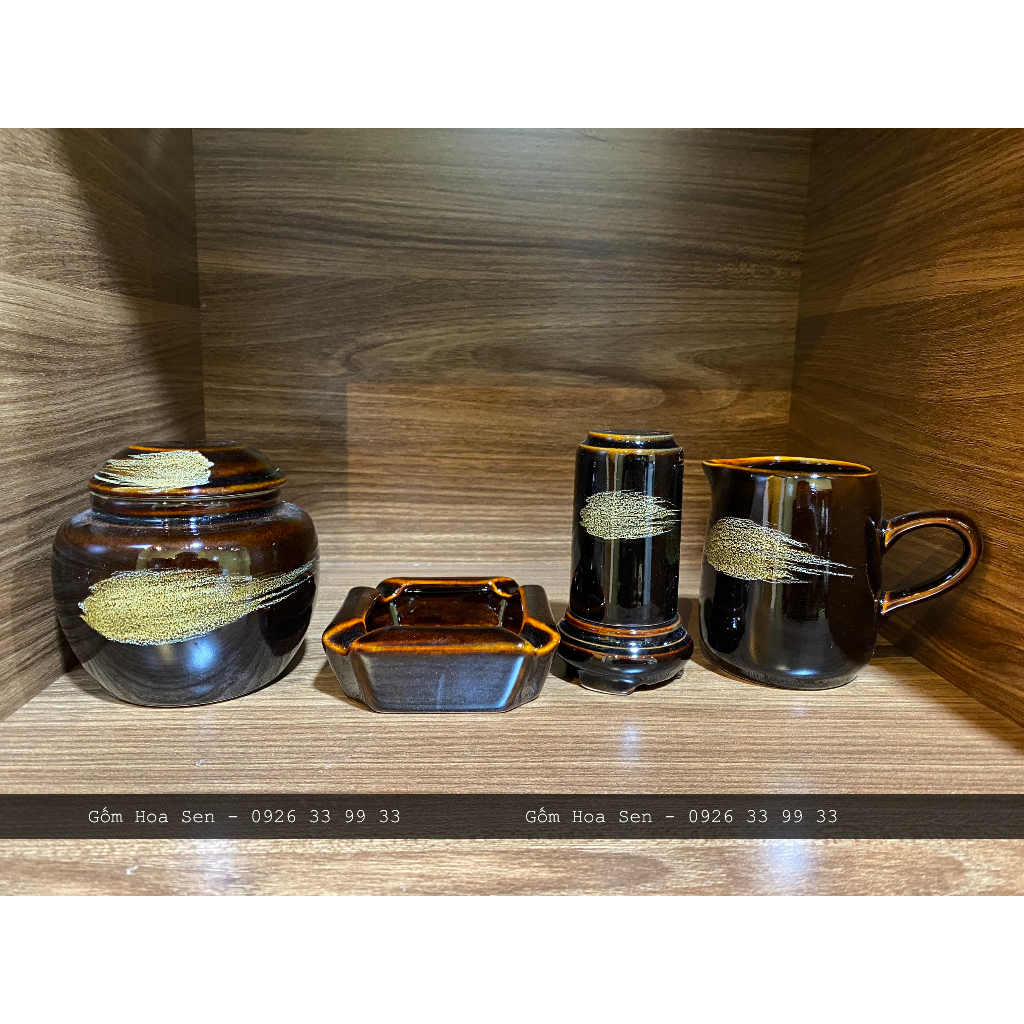 Phụ kiện bộ ấm trà men hỏa biến nghệ nhân