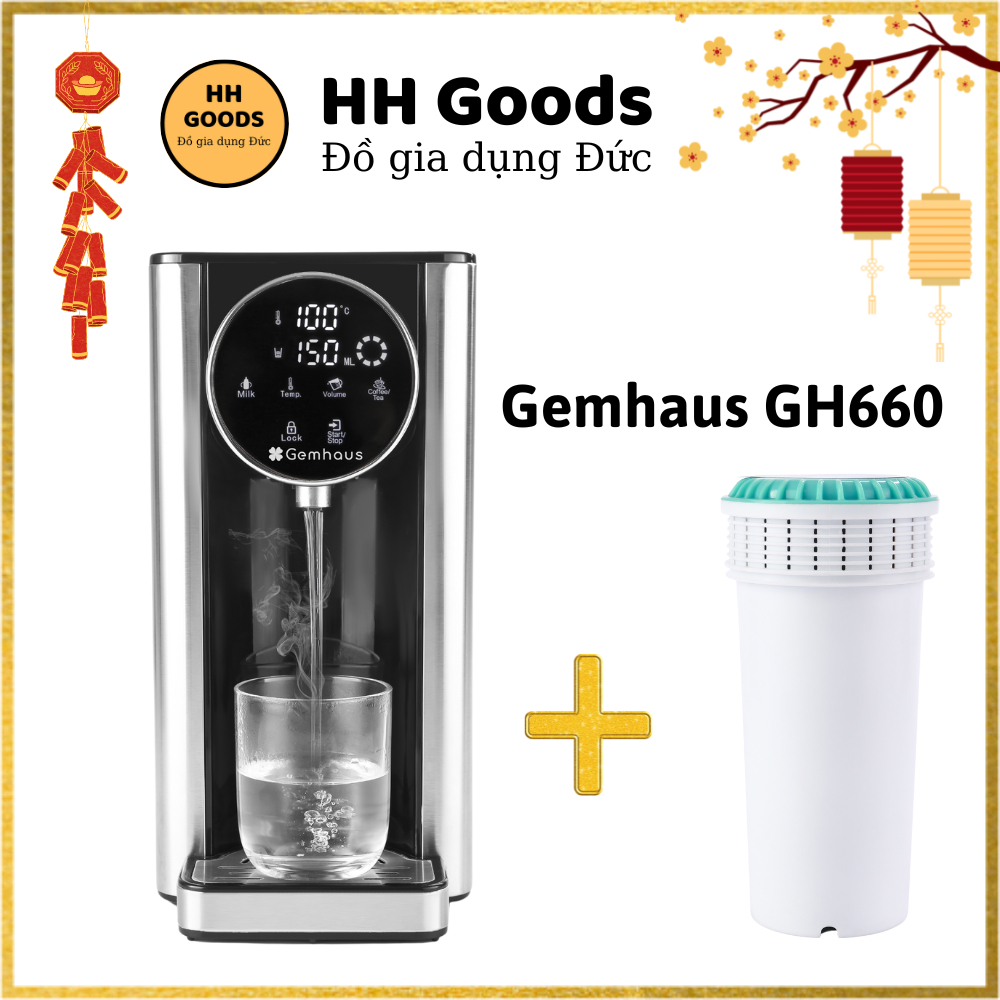 Bình thủy Gemhaus GH660 bình đun nước sôi nhanh chóng tích hợp tính năng đa dạng
