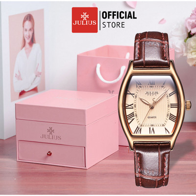 [Julius Official] Đồng hồ nữ Julius JA-703 dây da + hộp