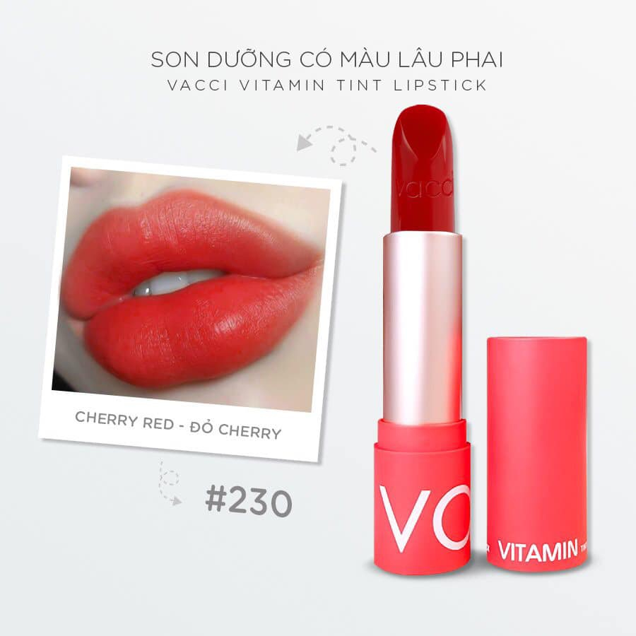 Son Dưỡng Môi Có Màu Lâu Phai Vacci Vitamin Tint Lipstick  mẫu mới nhất 2023