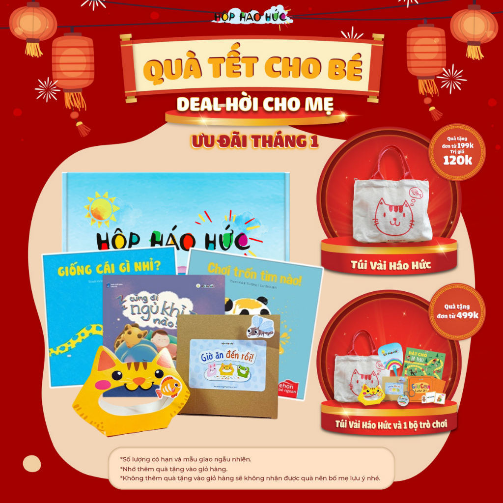Hộp Háo Hức EM BÉ HẠNH PHÚC 0-3 tuổi: Đồ chơi Giờ ăn đến rồi và Combo 3 sách ehon cho bé