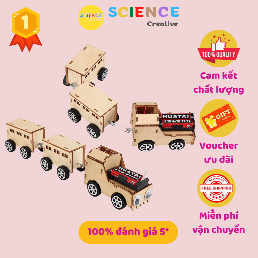 [STEM] Đồ chơi cho bé lắp ráp Tàu hỏa gỗ