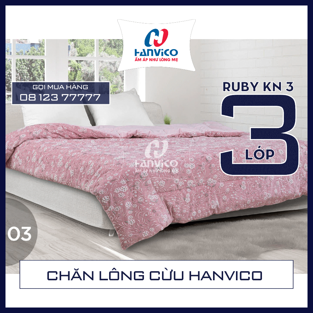 Chăn lông cừu Hanvico Ruby 210 x 240 – KN3 - HÀNG CHÍNH HÃNG