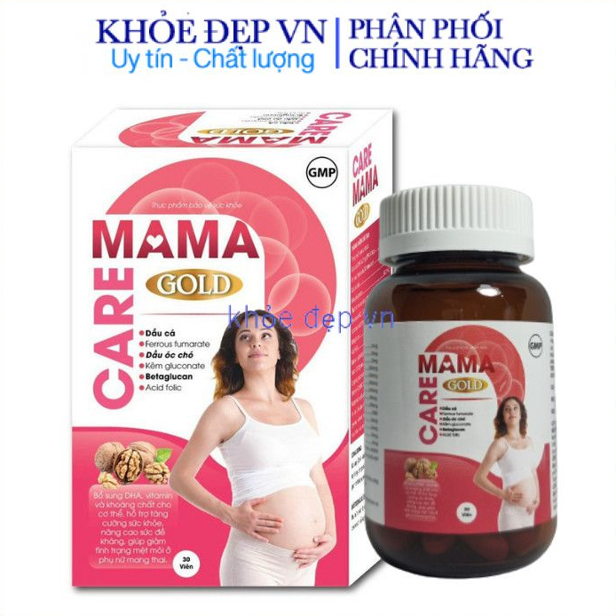 Viên uống Care Mama Gold bổ sung DHA, vitamin, khoáng chất, tăng sức đề kháng cho phụ nữ mang thai – Lọ 30 viên