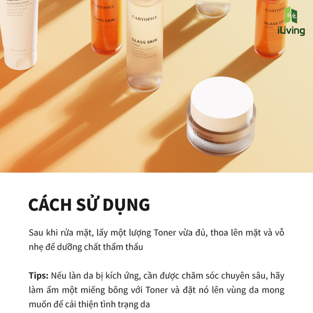 Nước cân bằng dưỡng sáng da Caryophy Glass Skin Toner 120ml ILIVING-CARTNDT120