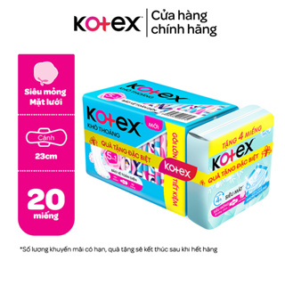 [Tặng 4 miếng] Băng vệ sinh Kotex khô thoáng mỏng cánh 20 miếng + 4 max cool