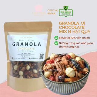 250G Granola Chocolate Siêu Hạt EMMA FOOD Ngũ Cốc Dinh Dưỡng Ăn sáng, ăn phụ lành mạnh
