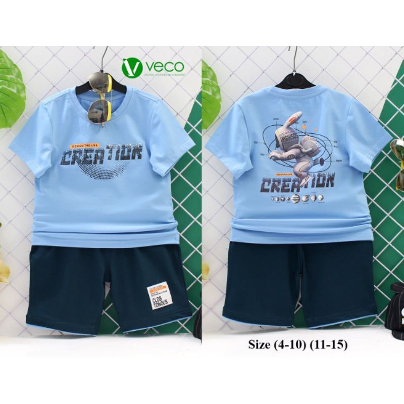 BỘ THUN BÉ TRAI VECO THỎ PHI HÀNH GIA 14-26KG