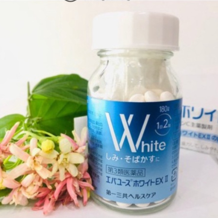 Dưỡng trắng da White EX viên uống trắng da mặt body dưỡng trắng chống lão hoá mờ nám tàn nhang nâng từ 2-4 tone da