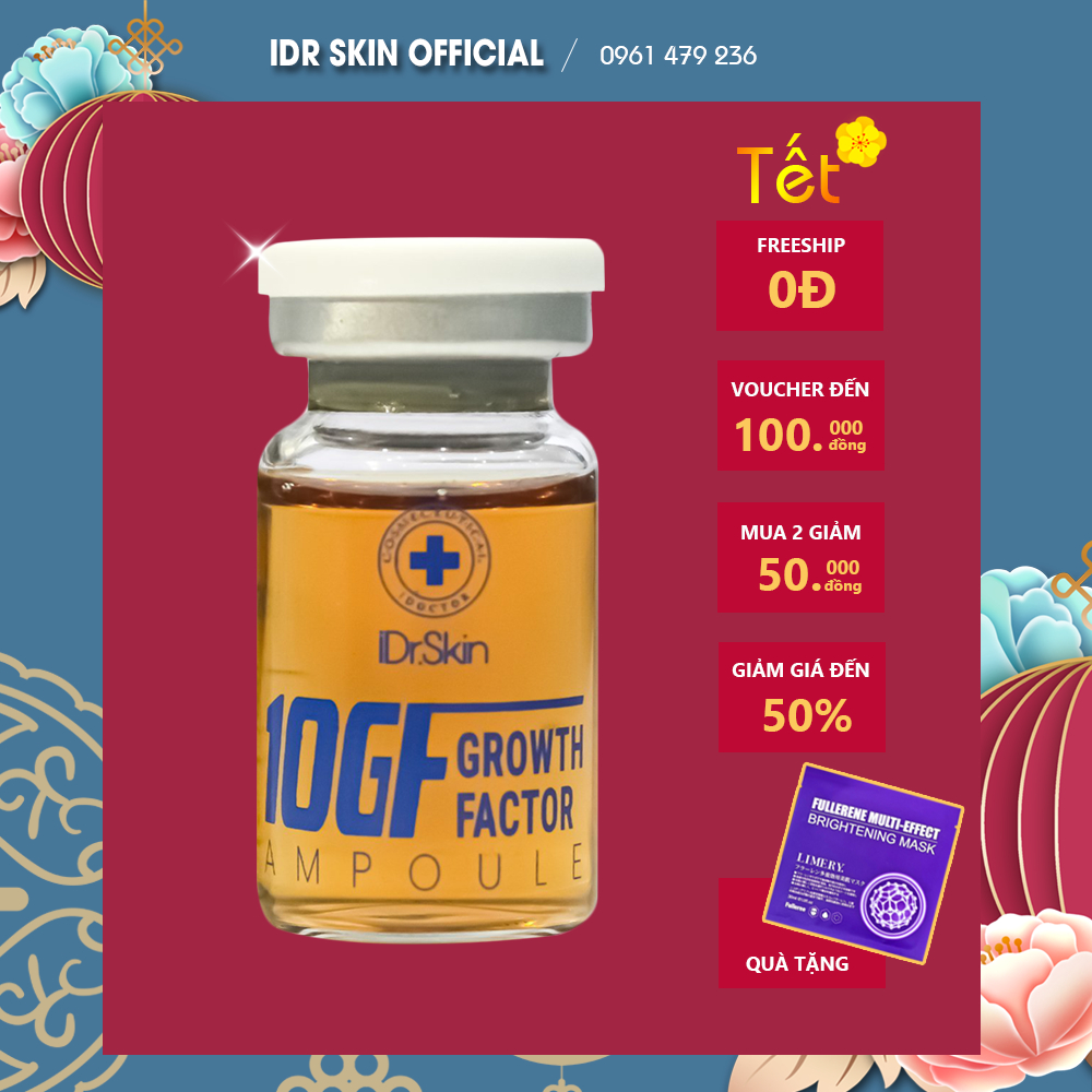 Tế bào gốc tăng sinh Idr Skin_Growth Factor Ampoule_ 10GF Hàn Quốc giúp loại bỏ sẹo rỗ...