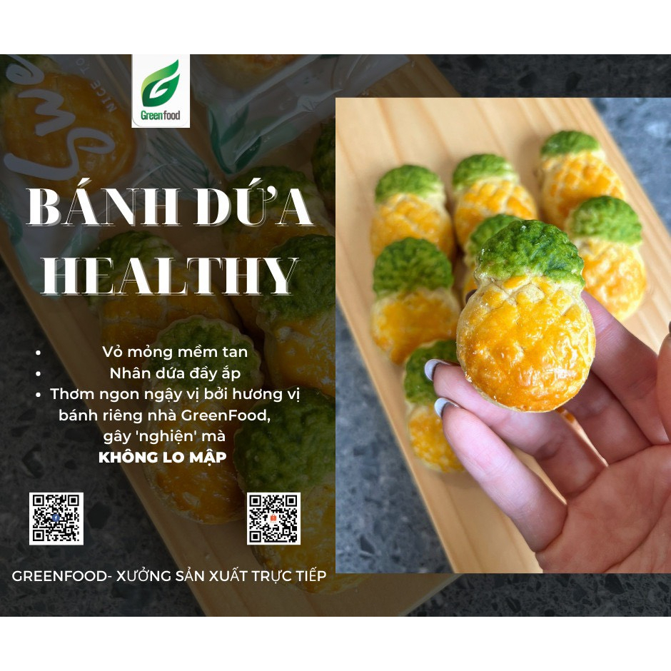 Bánh Dứa Healthy Greenfood, Bánh Dứa Đài Loan Làm từ bột mỳ nguyên cám