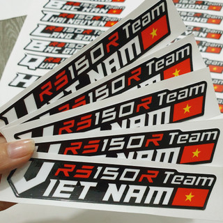 Sticker RS150R Việt Nam dán xe máy,xe điện,ô tô,laptop..Decal 3 lớp cao cấp,chống nước,không bay màu