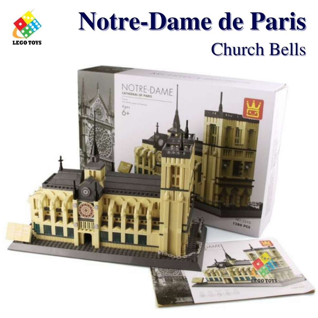 LEG0 Nhà Thờ Đức Bà Paris - Đồ Chơi Lắp Ráp Mô Hình Công Trình Kiến Trúc Nổi Tiếng Thế Giới - Tặng Dây Nháy Phát Sáng