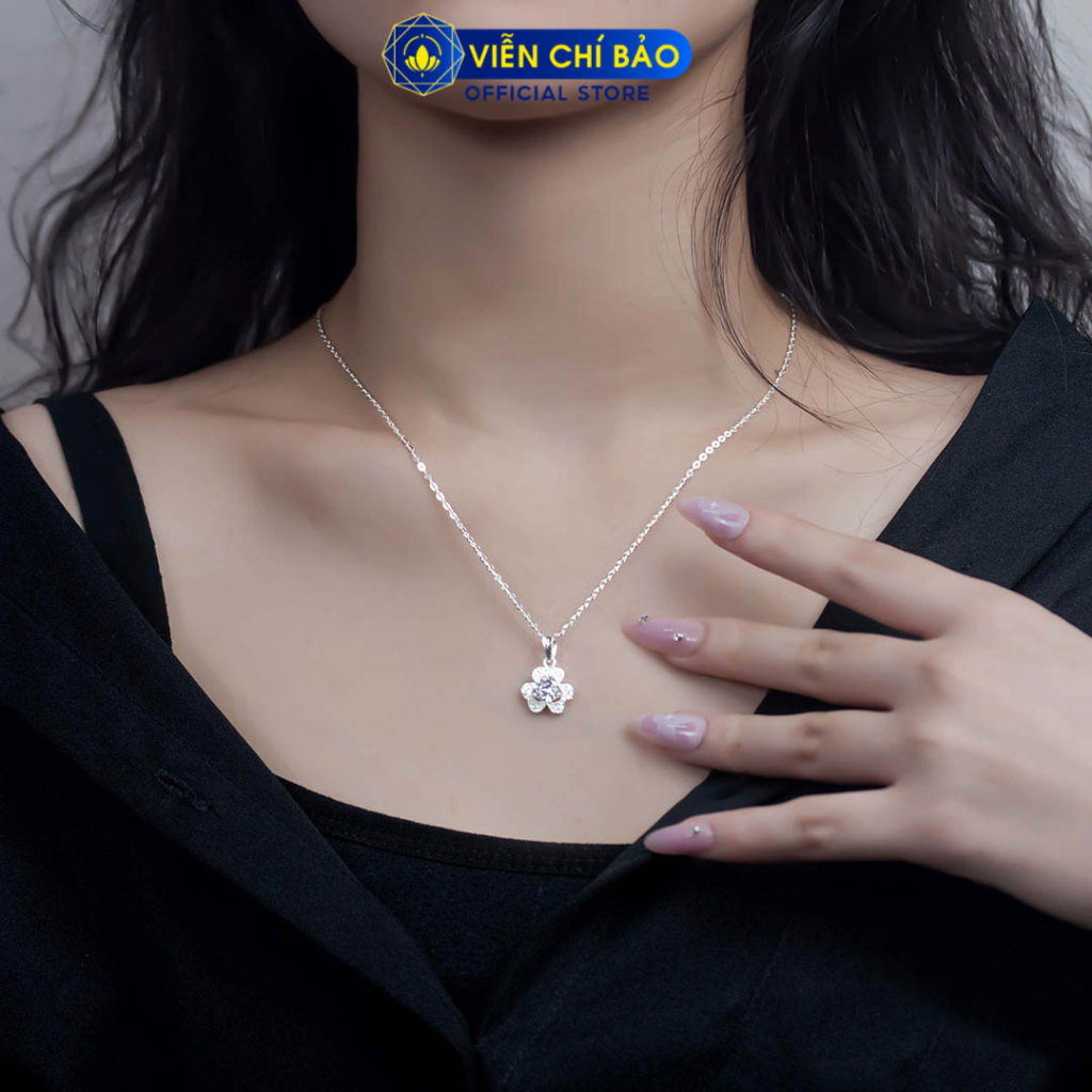 Dây chuyền hoa lá chất liệu bạc 925 thời trang phụ kiện trang sức nữ Viễn Chí Bảo D400636