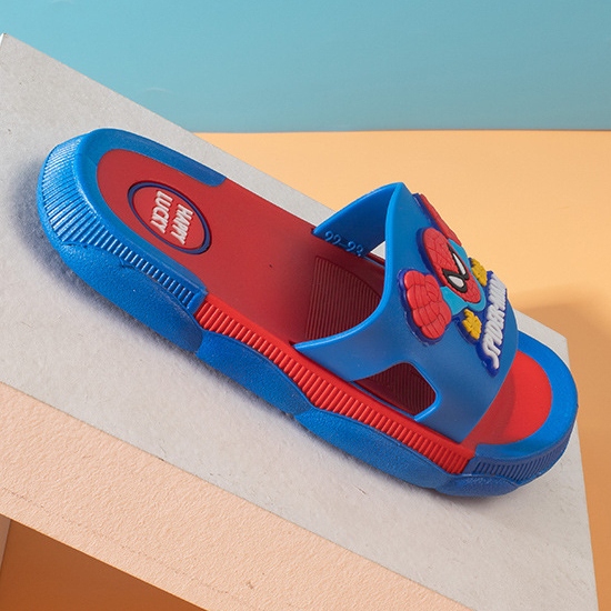 Dép Lê Cho Bé, Dép Bánh Mì Hình Người Nhện, Dép Siêu Nhân Chống Trơn Trượt, Dép Đẹp Màu Xanh Cho Bé Trai Từ 3-11 Tuổi