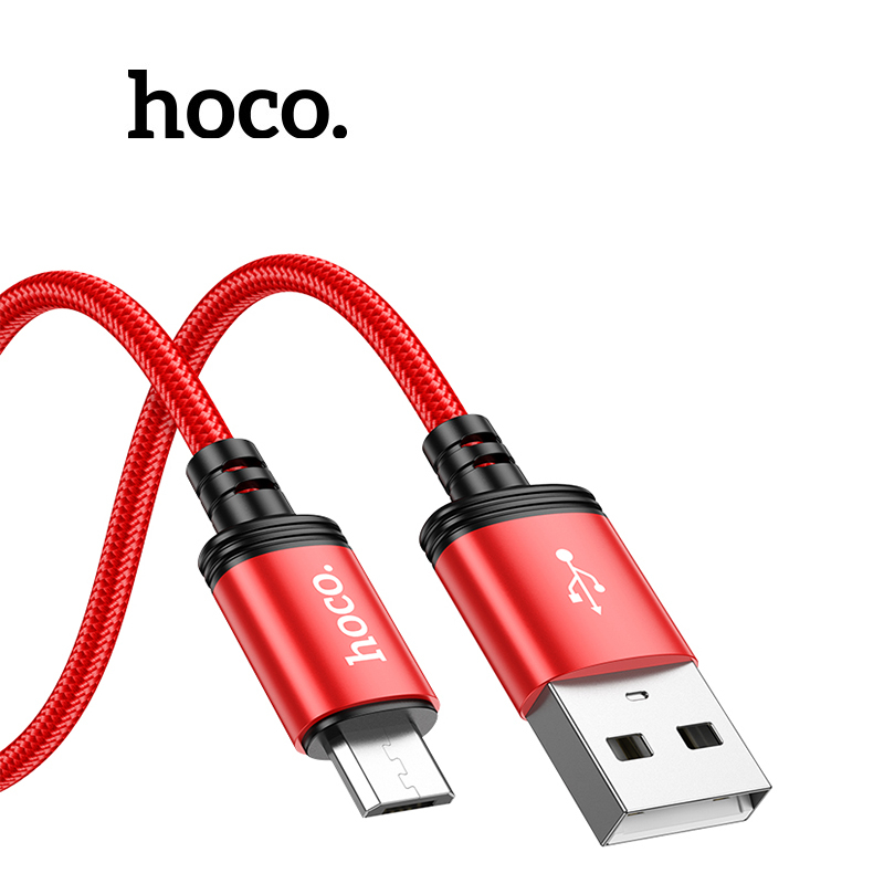 Cáp sạc nhanh Micro Hoco X89, hỗ trợ truyền dữ liệu, sạc nhanh 2A, dành cho Android phone, dài 1m (Màu ĐỎ)