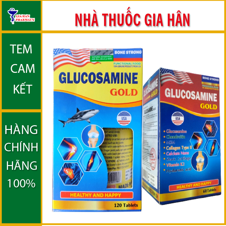 Viên uống Glucosamine GOLD ⚡Chính Hãng⚡ USA 120-60 viên - Hỗ trợ xương khớp sụn khớp - Gia Hân