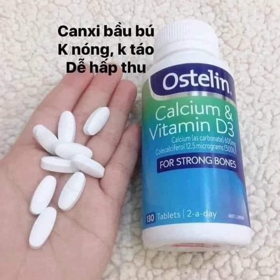 Viên Canxi & D3 Ostelin Úc Cho Bà Bầu - Hộp 130 viên