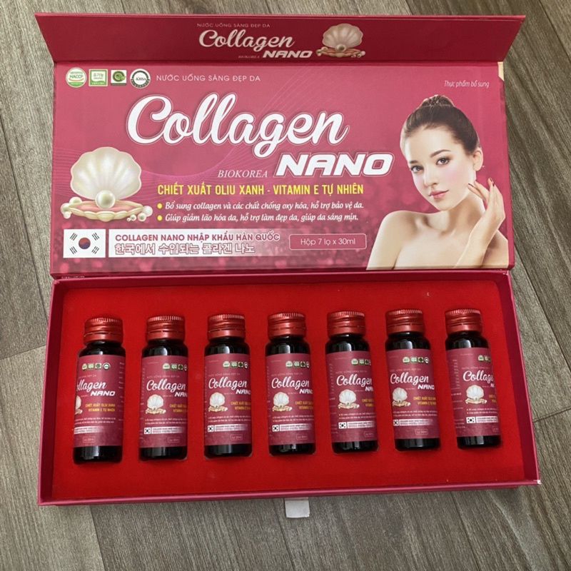 Nước uống sáng đẹp da COLLAGEN NANO BIOKOREA - Chiết xuất lựu đỏ Vitamin E nguyên liệu nhập khẩu Hàn Quốc
