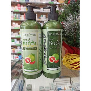 Combo Dầu gội bưởi và dầu xả cao cấp Lucky star 500ml.