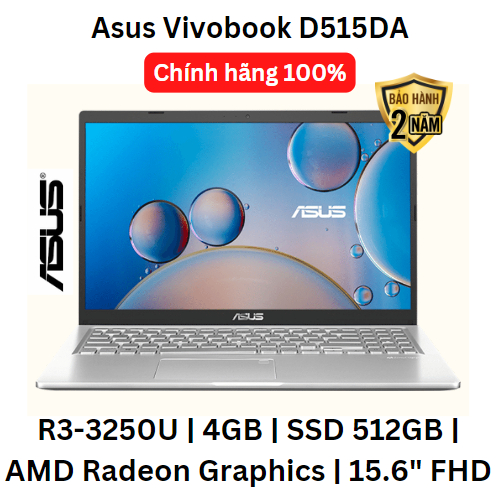 Asus Vivobook D515DA-EJ1364W/ R3-3250U/ 4GB/ SSD 512GB/ AMD Radeon Graphics/ 15.6" FHD/ Mới chính hãng