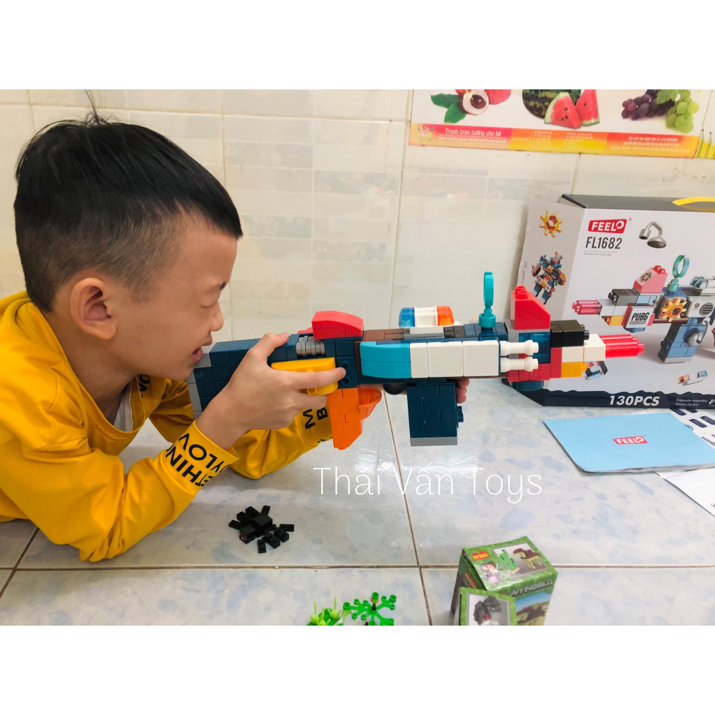 Lego lắp ráp S.úng Robot Siêu to Feelo xịn đẹp 130 chi tiết