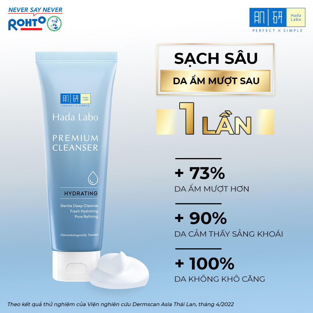 Sữa rửa mặt dưỡng ẩm cao cấp Hada Labo Premium Cleanser Hydrating 100g