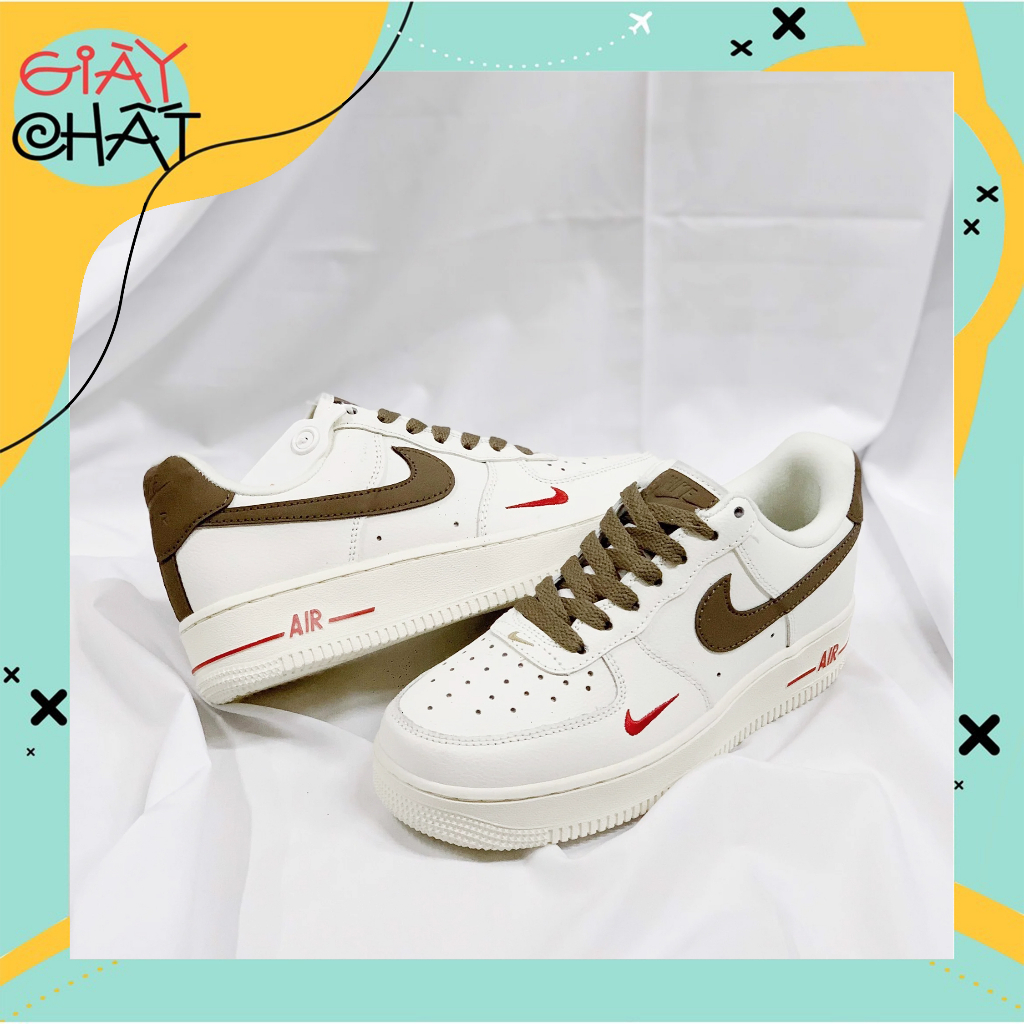 GIày Nike_Vệt Nâu AF1, Giày Air Force 1 Vệt Nâu Nam Nữ Hàng Đẹp Full Box