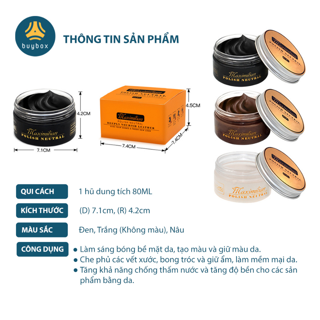 Xi đánh giày, bảo dưỡng giày da, túi da, sofa, không gây ảnh hưởng khi sử dụng - BuyBox - BBPK318