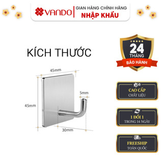 [Chính Hãng] Móc dán tường inox treo đồ dính tường gạch, Móc dán chịu lực siêu bền