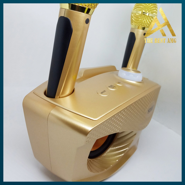 Loa Karaoke Bluetooth 2 Mic Không Dây Di Động SD-306 Mắt Mèo - Loa Nghe Nhạc Bass Cực Mạnh Thiết Kế Đẹp