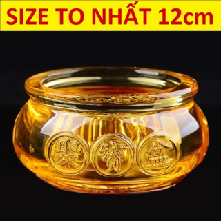  Hủ Vàng Bát Tụ Bảo Lưu Ly   Size TO NHẤT 12cm   - Hũ Tụ Bảo Bồn Chiêu Lộc Tụ Tài   No Gold   