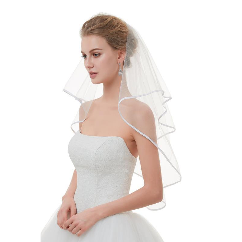 VL01-T001_Voan lúp cô dâu, khăn voan cài tóc đội đầu cô dâu 2 lớp có viền 60*80cm