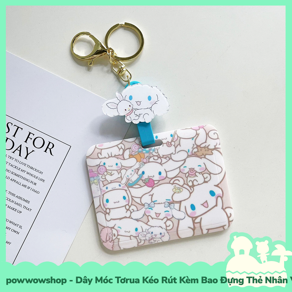 [Sẵn VN - Hỏa Tốc] NGANG Dây Móc Tơrua Kéo Rút Kèm Bao Đựng Thẻ Nhân Viên Nhựa PC Phong Cách Nhân Vật Hoạt Hình Sanrio M