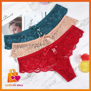 Quần lót lọt khe ren nữ eo thấp sexy gợi cảm co giãn tốt