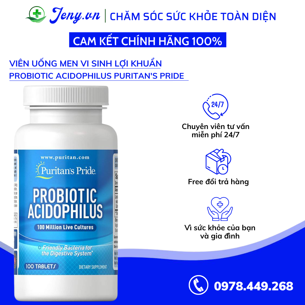 Men vi sinh Probiotic Acidophilus 100v