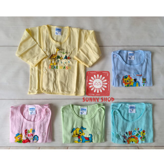 Combo 5 Áo em bé MÀU BÁC SĨ tay DÀI BOSINI / Áo cúc lệch BOSDANNA cho bé sơ sinh đến 8kg