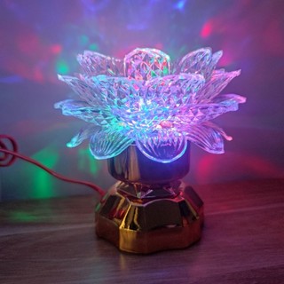Đèn thờ sen xoay 360 tự động đổi màu