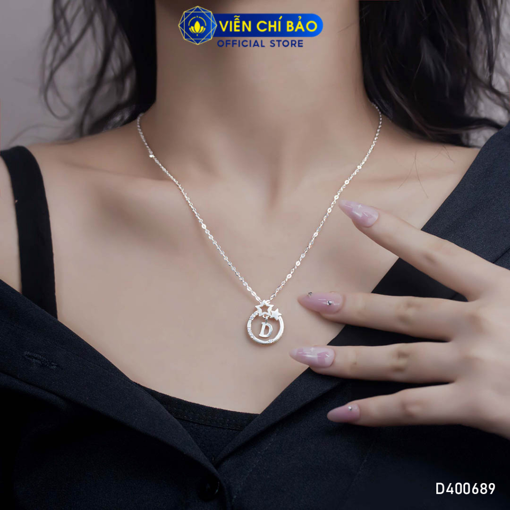 Dây chuyền bạc nữ mặt chữ cái chất liệu bạc 925 thời trang phụ kiện trang sức Viễn Chí Bảo D400689