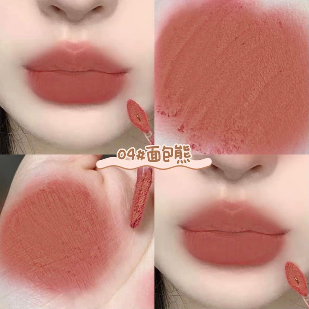 Set 5 Son Môi Gấu Hồng Năm Gói Màu Nhung Lì Không Dễ Phai Và Không Dính