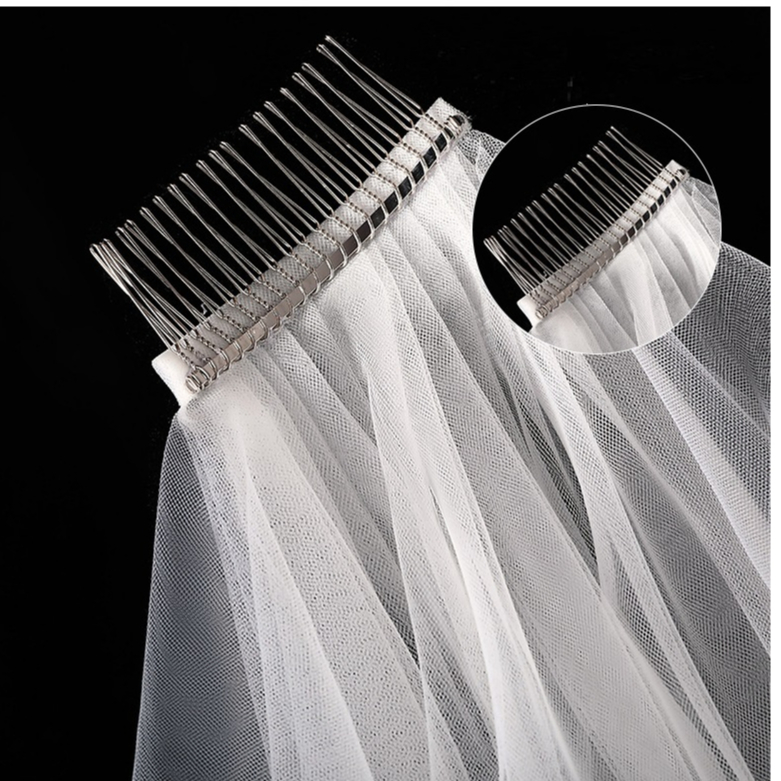 VL04-B31_Voan lúp cô dâu, khăn voan cài tóc đội đầu cô dâu 2 lớp 60*80cm