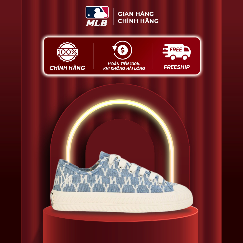Giày MLB Playball Monogram Denim Chính Hãng (ODNN)