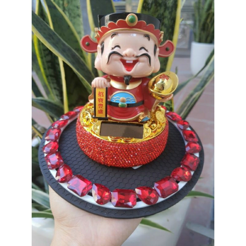 Tượng Thần tài đính đá Gật Đầu Liên Tục, Tượng phong thủy, đem lại may mắn, Tài Lộc.