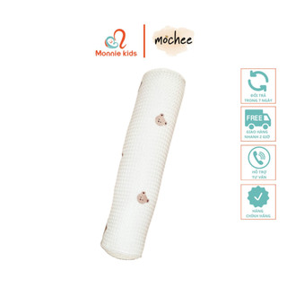 Gối ôm cho bé Mochee tổ ong thêu gấu vải waffle cho bé sơ sinh mềm mịn thoáng khí