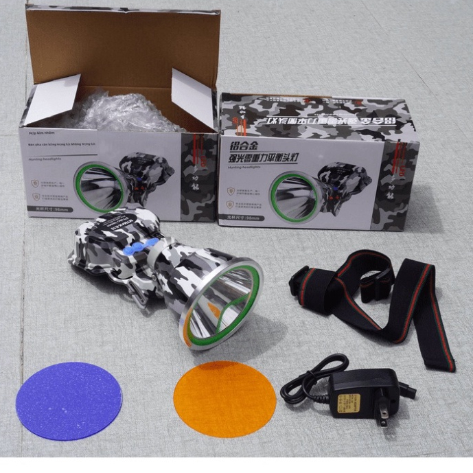 Đèn pin đội đầu đèn soi bắt côn trùng ếch nhái cào cào siêu sáng siêu xa pin trâu MTMAX E10