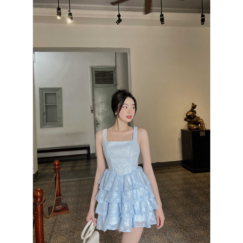 Đầm nữ thiết kế cổ vuông 4 tầng FILIZ DRESS - GOÛT DE JUN