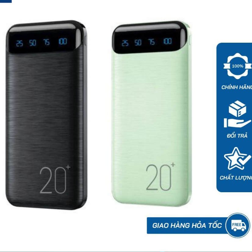 Sạc Dự Phòng Chính Hãng WK - WP163 20000Mah đủ dung lượng sạc thoải mái