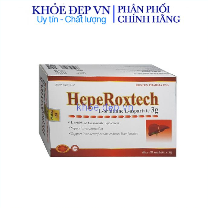 Viên uống HepeRoxtech hỗ trợ bảo vệ gan, giải độc và tăng cường chức năng gan – 10 gói x 5g