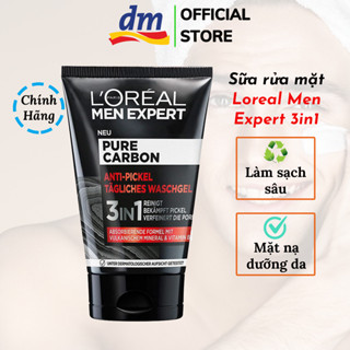 Sữa rửa mặt Loreal men từ than hoạt tính, ngừa mụn, làm sạch sâu lỗ chân lông cho nam <Hàng Đức 100ml>